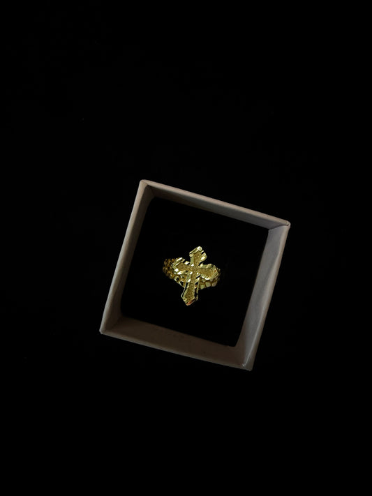 Cross Nugget Ring